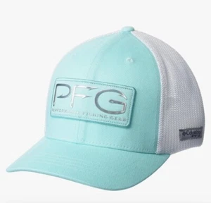 Columbia PFG Hook Mesh Ball Cap YOUTH / SMALL ADULT Gulf Stream & White - Picture 1 of 6