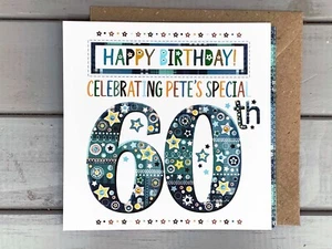 60th personalised birthday card, special age sixty, gift, 60 years - Picture 1 of 22