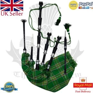 Gaitas escocesas Great Highland Montajes de plata acabado negro libro tutor gaita - Imagen 1 de 3