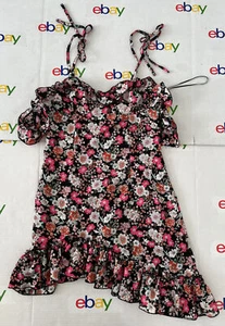 FASHION NOVA- Cassandra Floral Mini Dress Size:S Black/Combo  - Picture 1 of 4