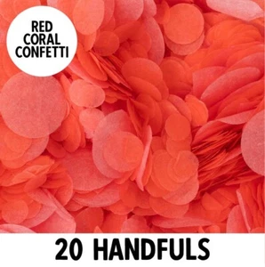 Biodegradable Wedding Confetti | RED CORAL | Circle Tissue Paper | 20g Bag - Picture 1 of 4