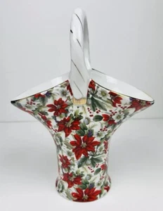 Jarrón de Navidad vintage de porcelana de pascua cesta formalidades de Baum Bros - Imagen 1 de 20
