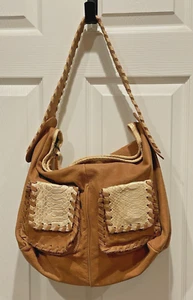 Borsa/borsa vintage Italia Pulicati in pelle e finta pelle di serpente - Boho Hobo Hippie - Foto 1 di 21