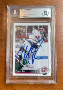 Autographed 1992-93 Upper Deck PATRICK ROY Canadiens Card #149 Beckett Slab - Picture 1 of 1