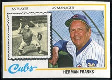 1978 Topps Vintage Baseball Herman Franks Manager #234 Chicago Cubs