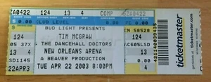 Tim McGraw & Dancehall Doctors Concert Ticket Used New Orleans Arena LA 4/22/03 - Picture 1 of 3