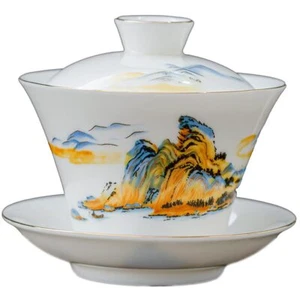 190ml Traditions Gaiwan Tea Set Tea Bowl Cup Ceramic Kung Fu Tea Set Tureen - Picture 1 of 3