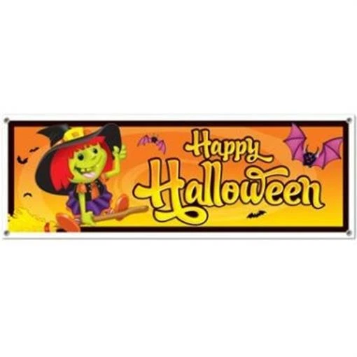 Letrero de feliz Halloween para todo tipo de clima 5' x 21" plástico decoración de Halloween Foto 1 de 1
