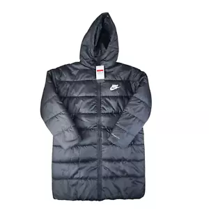 Parka suelta con capucha Nike Sportswear Metro Puffer Therma-FIT para mujer grande negra nueva con etiquetas - Imagen 1 de 11