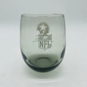 Dallas Cowboys Glass Cup Vtg 1972 World Champions Barware Smoked NFL 4.25" - Picture 1 of 3