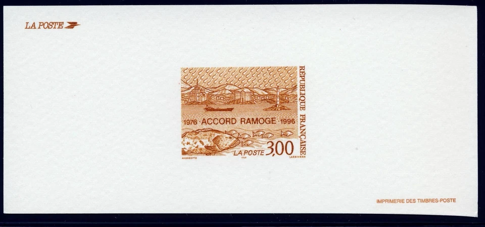 FRANCE . 1996 RAMOGE Agreement (2524) . Reduced Size Deluxe Proof - Image 1 of 1