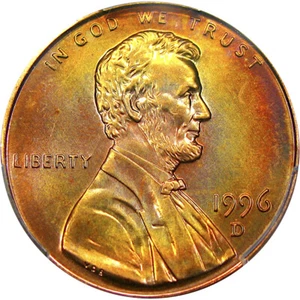 1996-D 1C PCGS MS67RD LINCOLN ~ COLORFUL SUPER-GEM! VIDEO ADDED! - Picture 1 of 4