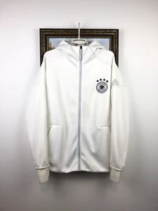 Germany Adidas Football Jacket Soccer Warm Track Top Mens White Rare Size L - Picture 1 of 24