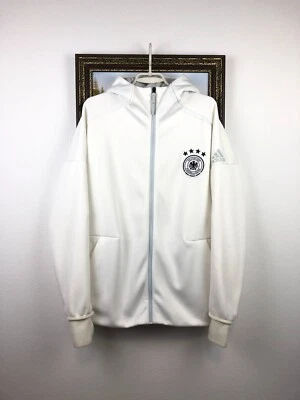 Alemania Adidas Chaqueta de Fútbol Fútbol Cálida Camiseta de Pista para Hombres Blanca Rara Talla L Foto 1 de 4