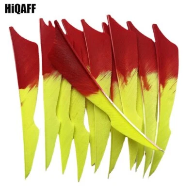 36Pcs 4Inch Stings Red Flu Yellow Gradient Archery Arrow Feather Fletches - Image 1 of 4
