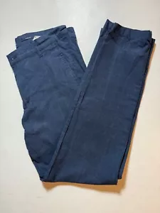 Ben Sherman Mens Blue Plaid Flat Front Stretch Slim Fit Dress Pants Size 30x30 - Picture 1 of 7