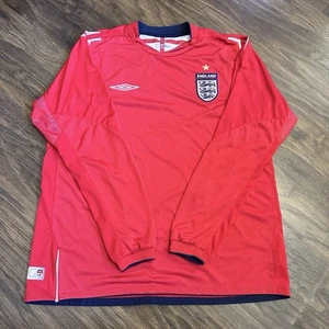 England Football Shirt Red Away Kit Umbro Long Sleeved 2004/06 XL - Picture 1 of 9