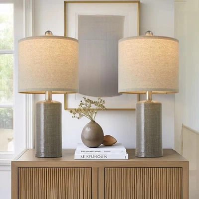 Juego de 2 lámparas de mesa de cerámica modernas de 20,25/pulgadas para pequeña granja lámpara de noche Da... Foto 1 de 4