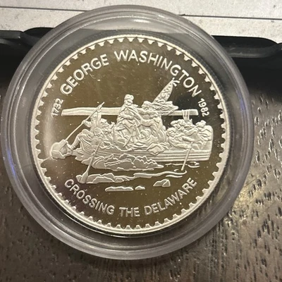 1982 George Washington Crossing The Delaware 50% Silver Proof Lesotho 10 Maloti - Image 1 of 4