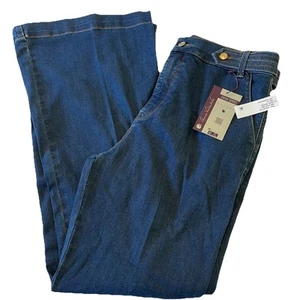 Gloria Vanderbilt Women's High Rise Wide Leg Tab Cargo Denim Jean 32" Inseam 12 - Picture 1 of 10