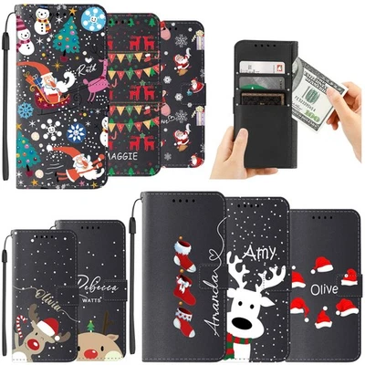 Custom Christmas Leather Phone Case For iPhone 14 Plus 15 12 16 17 Pro Max Cover - Image 1 of 4