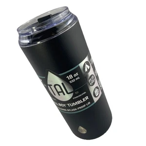 Nuevo vaso TAL de acero inoxidable alto para niño frío - taza caliente 18 fl oz, negro con tapa - Imagen 1 de 12