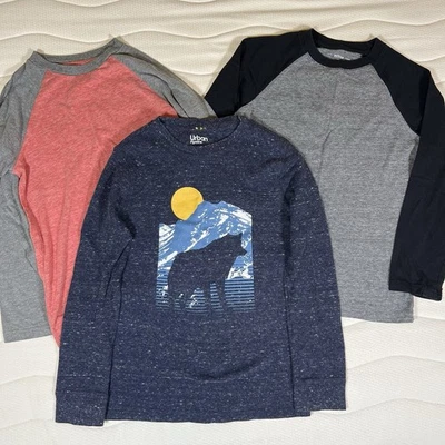 Lot of 3 Boys YM Youth Medium Long Sleeve Shirts Urban Pipeline Raglan Wolf.   V - Image 1 of 4