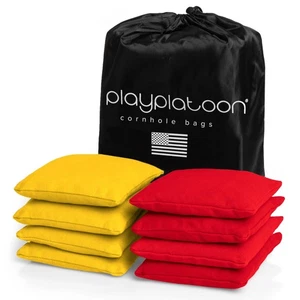 Play Platoon Premium wetterfeste Cornhole-Taschen aus Entenstoff - rot & gelb - Bild 1 von 7
