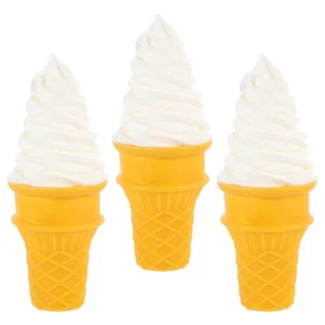 3PCS Ice Cream Model Fake Ice Cream Cone Display Props Fake Ice Cream Cone - Picture 1 of 12