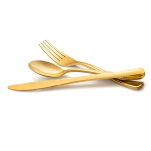 Disposable Plastic Silverware Gold Cutlery Metallic Flatware - Spoon Fork Knife - Picture 1 of 18