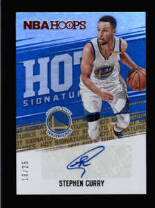 STEPHEN CURRY 2017/18 PANINI HOOPS HOT SIGNATURES RED AUTOGRAPH AUTO #/25 FG2033