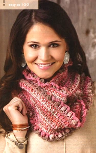 BERRY VINE Infinity Scarf & Double Twist Cowl/ Crochet Pattern INSTRUCTIONS ONLY - Picture 1 of 3