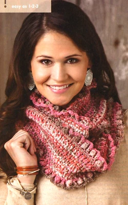 BERRY VINE Infinity Scarf & Double Twist Cowl/ Crochet Pattern INSTRUCTIONS ONLY - Image 1 of 3