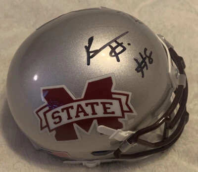 KYLIN HILL HAND SIGNED MISSISSIPPI STATE BULLDOGS MINI HELMET W/COA + HAIL STATE - Image 1 of 3