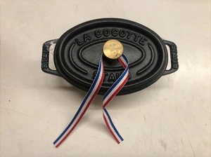 STAUB La Cocotte Mini Oval 11 Black Ceramic, w/ Lid B4 - Picture 1 of 9