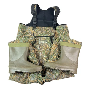 Foxelli Outdoor Gear Camo Waterproof Neoprene Waders wiith Boots Pockets Size 12 - Picture 1 of 16