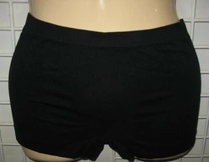 CINEMA ETOILE - NEW 1X - BLACK NYLON STRETCH - BOYSHORT PANTY - 9" SIDES - Picture 1 of 4