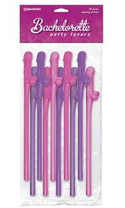 Pipedream Products Bachelorette Party Favors Dicky Sipping Straws (10) - Picture 1 of 1
