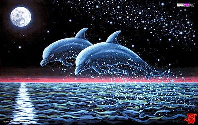 UV BACKDROP Blacklight Fluorescent Glow Psychedelic Art Banner Tapestry Psy Deco - Image 1 of 4