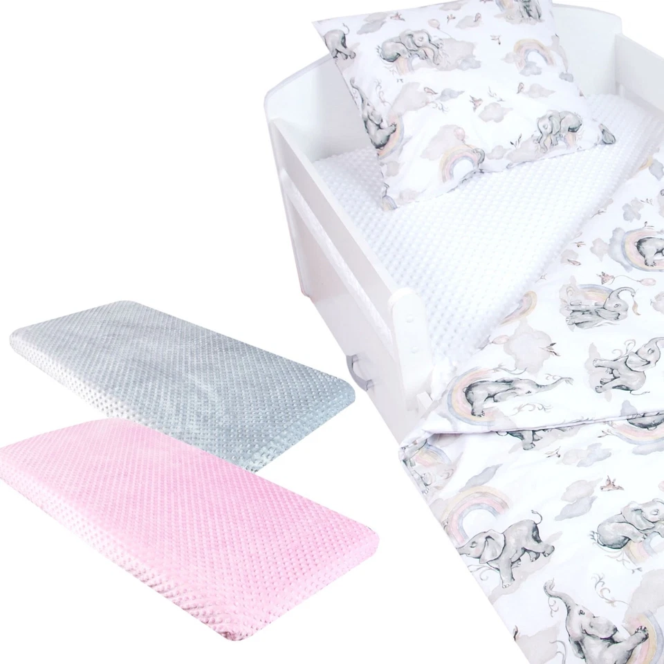 BABYLUX Spannbettlaken f. Babybett Kinderbett MINKY 60x120 70x140 90x200 120x200 - Bild 1 von 1