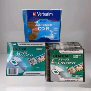 FujiFilm CD-R Photo 20 Pack 700 MB 48x Write Speed New plus 2 Verbatim Archival - Picture 1 of 4