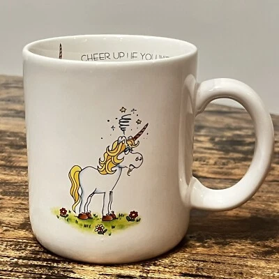 VTG Vagabond Creations Papel Inc. Unicorn Coffee Cup Mug "Cheer Up!" Humorous - Image 1 of 4