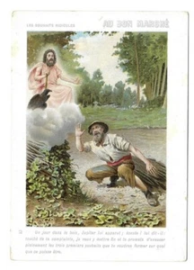 Die lächerlichen Wünsche - Fabel - Chromo Au Bon Marché - Trade card - Bild 1 von 2