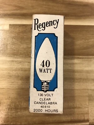 REGENCY Decorative Clear Candelabra Bulbs 130V 25W bulb In Box 2000 Hr - Image 1 of 4