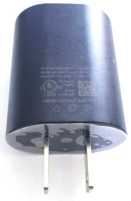 Adaptador de fuente de alimentación Nokia AC-50U AC DC cargador salida 5V 1.3A adaptador USB fabricante de equipos originales Foto 1 de 2