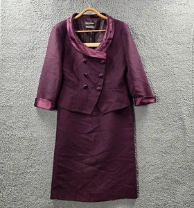 Vintage Moods Australia Womens 2 Piece Suit Size 14 Burgundy Skirt Jacket - Bild 1 von 23