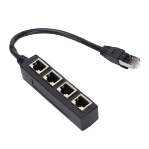 Durable ABS RJ45 Splitter Adapter LAN Ethernet Cable 1-4 Way Port Connector Plug - Picture 1 of 6