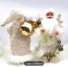 Christmas White Santa Claus Doll Figurine Tabletop Decor 11.8 In
