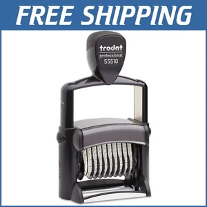 Compact Trodat Professional Number Stamp - 10 Digits, Durable Steel Frame, Black - Picture 1 of 4