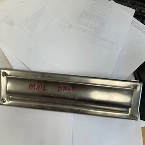 Mail Slot Stainless Steel 13 X 4 Inches for Almost Any Door Used - Picture 1 of 3